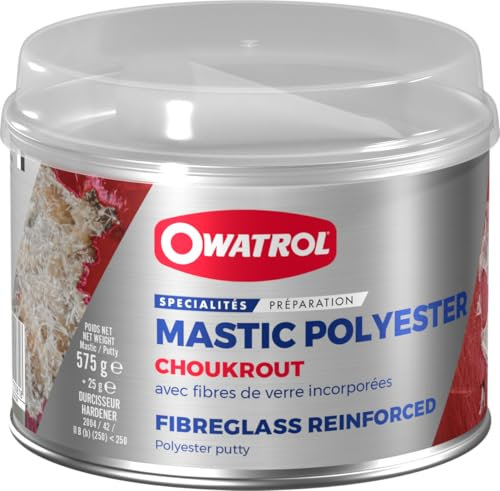 Owatrol Choukrout Mastic bicomposant avec fibre de verre incorporée 600 g