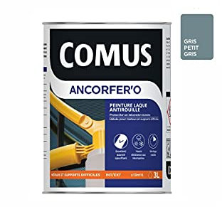 Ancorfer'o 3L Gris petit Gris - Peinture-Laque de Finition Antirouille en phase Aqueuse pour Métaux et Autres Supports (Bois, Plâtre…)