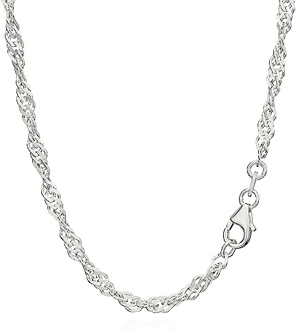 NKlaus 45cm Singapurkette 925 Silber elegante Halskette Breite: 3,0mm Collier 5,7g schwer 5921