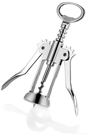 GEFU Hebel-Korkenzieher VINOLI, verchromt, gefräste Spindel, exakter Flaschenhals-Sitz, müheloses Entkorken per Hebel