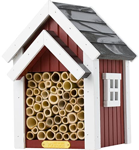 Wildlife Garden WG311 Bienen-Hotel Rot - Insektenhotel aus Holz