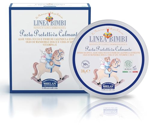 Helan, Linea Bimbi, Liniment Bebe, Creme Corps Bébé pour Change Couche, Crème Hydratante Bébés Apaisante et Protectrice contre Irritations avec Calendule, Amande Douce et Aloe, 100 ml - Made in Italy