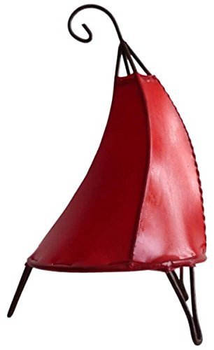 orientale lampada a stelo marokkanische Henna lampada Pelle lampada da tavolo lampada da terra piantana Orient tissir N. 40, Rot, Durchmesser x Höhe: ca. 20 cm x ca. 40 cm, E14