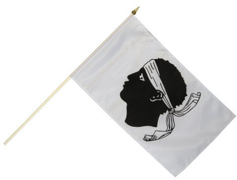 Flaggenfritze Stockflagge Frankreich Korsika - 30 x 45 cm