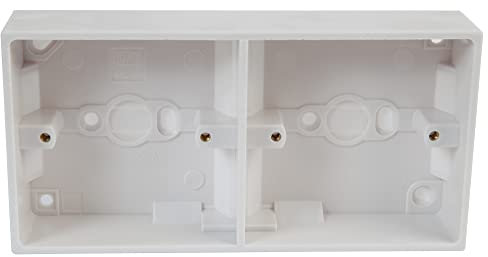 PRO ELEC PELB1646 2 Gang White Pattress Box, 32mm