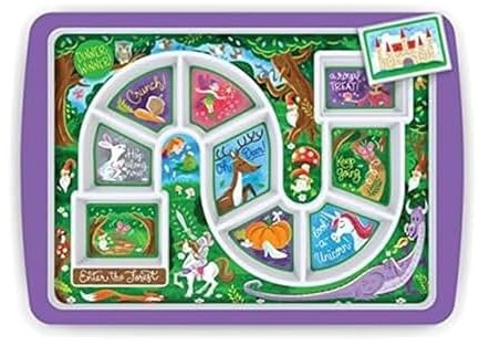 Genuine Fred DINNER WINNER, Enchanted Forest Kid's Dinner Tray - Award Winning - Picky Eater Solutions for Kids and Toddlers - Fun Mealtime - Divided Sections - Interactive Design - Dishwasher Safe