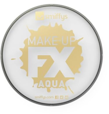 Smiffys Make-Up FX, Aqua Gesichtsund Körperfarbe, Weiß, 16ml, Wasserbasierend Halloween