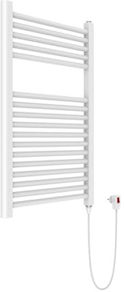 ERCOS | Scaldasalviette Elettrico Bagno TEKNO con Resistenza Termolimitata On/Off, Colore Bianco, Larghezza 500 mm, Altezza 770 mm