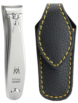 6cm Large Nail Clippers FINOX Surgical Stainless Steel Large Toe Nail Cutter German Nails Trimmer in Leather GERmanikure Solingen