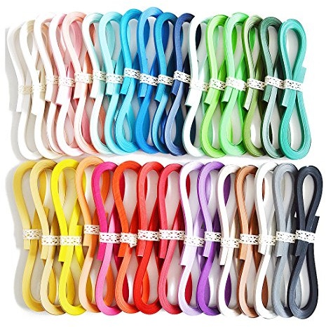 JUYA Set di Strisce per Quilling di Carta di Tant 32 colori 1280 Strisce QP390TPC32 Larghezza carta 10mm
