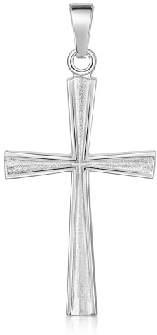 Kreuz Anhänger 925 Silber Damen Herren inkl. Schmuckschachtel KA-300 | Echtsilber Kettenanhänger Religion von MATERIA by Matthias Wagner