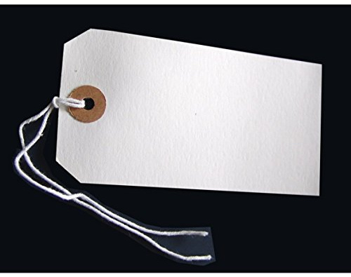 250 Large Reinforced White Strung Tags Luggage Labels 120 x 60mm
