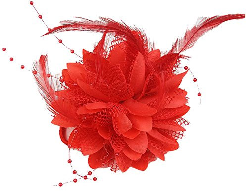 Cheerlife Elegante Damen Accessoires Haarblumen Haarblüte Haarspange Haarschmuck Broschen Ansteckblume viele Farben Rot