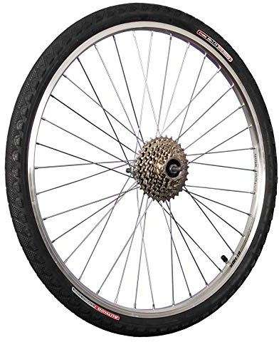 Taylor-Wheels 26 tum cykel bakhjul med däck, tub och frihjul 8 silver