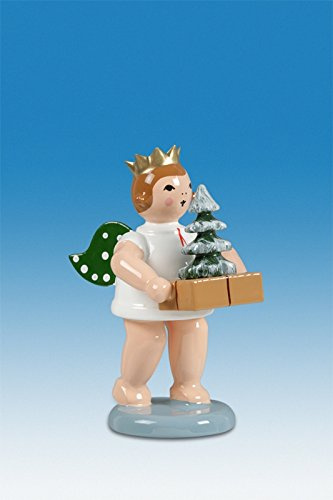 Rudolphs Schatzkiste Holzfigur Engel mit Baum ohne Krone Höhe 6cm NEU Holzengel Instrument Seiffen Erzgebirge Figur Dekoration Holzfiguren Weihnachten Fensterschmuck Spielzeug Deko Weihnachtsfigur