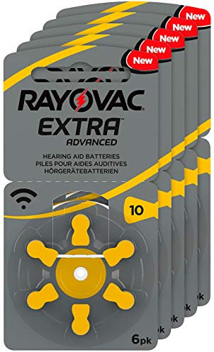 Rayovac Extra Advanced Hearing Aid Batteries 10 1,45 V 105 – 5X Pack of 6