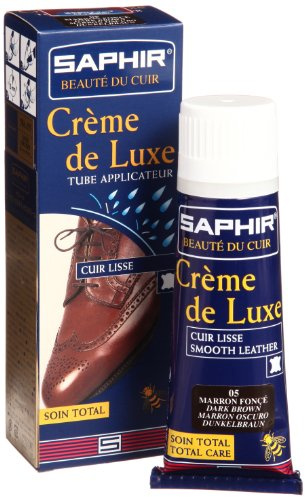 Saphir Creme de Luxe mit Applikator für Schuhe, Dunkelbraun, 05, 75 ml, 1 Stück