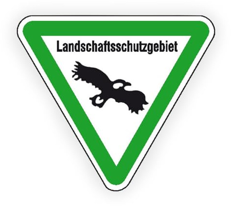 Betriebsausstattung24 Hinweisschild Landschaftsschutzgebiet - Seitenlänge 50,0 cm - Aluminium, geprägt - Für Wald- und Freizeitanlagen