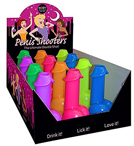 Kheper Games Neon Penis geformte Drink Shooters (farblich sortiert) ,1 Stück
