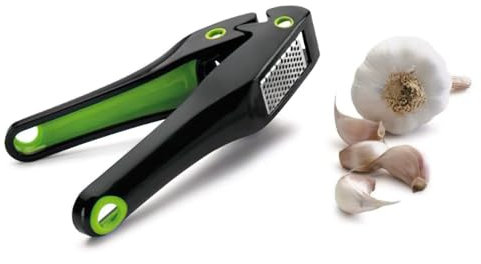 IBILI 776400 Knoblauchpresse Easycook, Edelstahl, Silber/schwarz/grün, 19 x 4 x 6 cm
