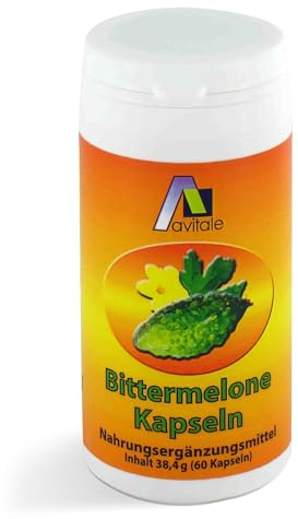 Avitale Bittermelone (Momordica Charantia) 500mg mit Vitamin B6, 60 Kapseln | Für einen normalen Homocysteinspiegel: 500 mg standardisierter Bittermelonen-Extrakt (10:1) und Vitamin B6 (1 mg)