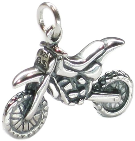 Dirtbike Motocross Sterling Silber Charm .925 x 1 Dirtbike Motorrad