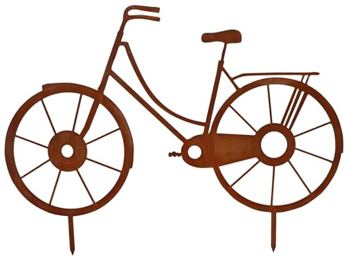 Rostikal Metall Fahrrad 41 x 25 cm - Rost Deko für Garten, Gartendeko in Rostoptik - Ausgefallene Metall Dekoration - Perfekt und wetterfest für Ihre Terrasse
