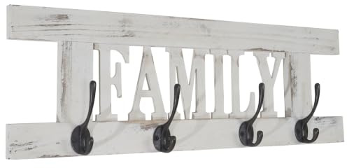 Mendler Wandgarderobe HWC-C60 Family, Shabby-Look, 60x21cm - weiß, shabby | Garderobe, Garderobenpaneel, Vintage