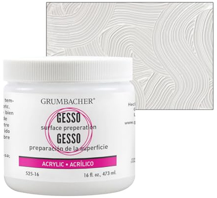 Grumbacher Gesso (Hyplar) Artists' Acrylic & Oil Paint Medium, 16 oz. Jar by Grumbacher