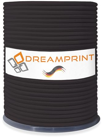 Dreamprint Expanderseil 100m Schwarz 10mm Ø - Gummiseil, Planenseil, elastisches Seil für Innen & Außen - Wetterfest & Reißfest - Ideal für Ladungssicherung, Planenbefestigung, Camping & Outdoor