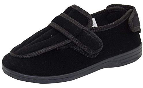 Mens or Womens Diabetic Orthopaedic Comfort Luxury Slippers Shoes Wide Fit Adjustable Touch Fasten Ladies Size (UK 10)