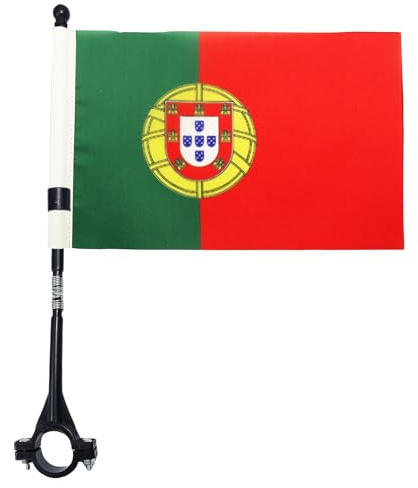 AZ FLAG Fahrradflagge Portugal 21x15 cm Leichtes Polyester Plastikstab | Für außen Portugiesische Fahrradflagge leichte wetterfeste Ausführung mit Kunststoffstab
