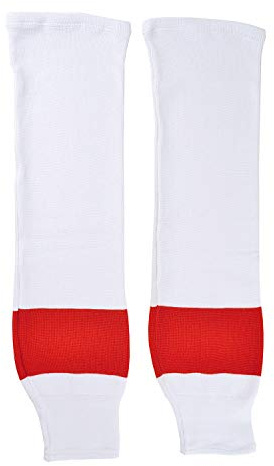 Sherwood Unisex Kinder Schanner Eishockey Skutzen Detroit Hockeystutzen, Weiß/Rot, Bambini EU
