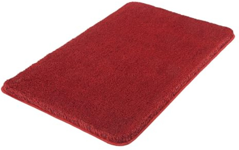 Kleine Wolke Badteppich Relax Rubin 85 x 150 cm | OEKO-TEX zertifiziert, rutschhemmende Unterseite, für Fußbodenheizung, maschinenwaschbar, 100% Polyacryl
