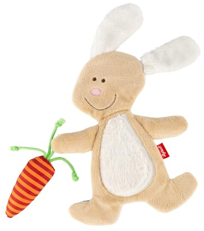 SIGIKID 40675 Aktiv-Kuscheltuch Hase PlayQ Mädchen und Jungen Babyspielzeug empfohlen ab Geburt beige | Baby Aktivspielzeug Greifling Kuscheltuch mit Raschelgeräusch - akustischer Reiz durch integrierte Knisterfolie