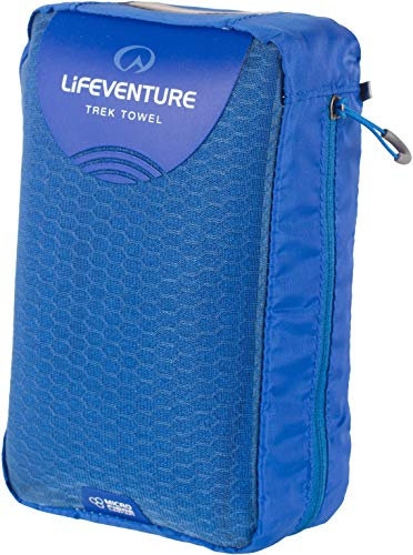 Lifeventure MicroFibre Travel Towel — Compact, Lightweight Quick-Dry Sports & Beach Towel, Sand-Free Design, Giant, Blue
