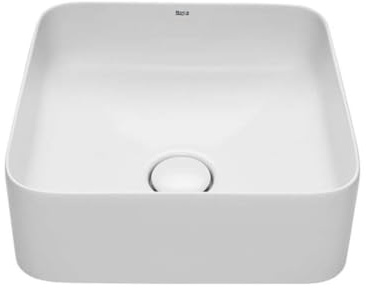 Roca,INSPIRA,SQUARE - Lavabo de FINECERAMIC® de sobre encimera,Blanco,370mm x 370mm x 140mm,A327532000