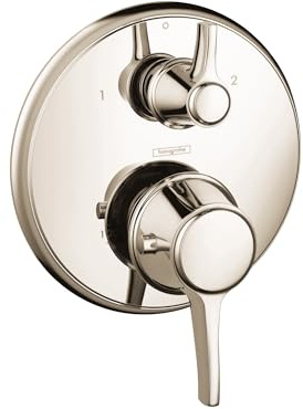 hansgrohe Ecostat Classic Thermostatic Shower Valve Trim with Temperature Control and Diverter in Polished Nickel, 15753831