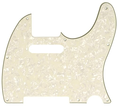 Musiclily 8 Löcher Tele Pickguard Gitarre Schlagbrett für Fender American/Mexican Standard Telecaster Modern Style E-Gitarre,4 lagig Parchment Pearl