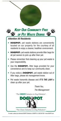 DOGIPOT 1009 Informational Door Hanger (Pack of 50)