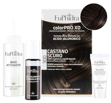 Euphidra - ColorPro XD 300, Castano Scuro, Colorazione Permanente con Acido Ialuronico, Idrata in Profondità, per un Risultato Professionale