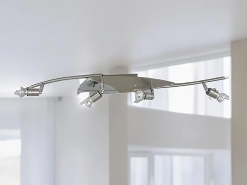 Dapo Eleganter Strahler Spotlampe mit Glaseinsatz Glory 4 flammig Fassung GU10 Deckenleuchte Deckenlampe