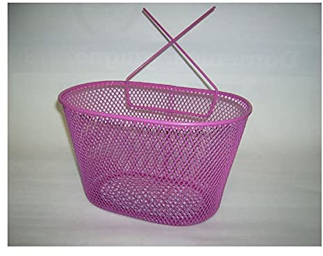 RMS Cestino Anteriore Ovale con Ganci Pieghevoli Fuxia Bici Bimba/Bambina