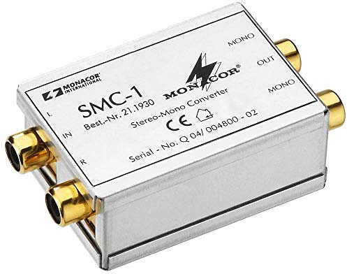 Monacor Stereo/Mono-Konverter (1 x RCA L/R auf 2 x Cinch MONO)