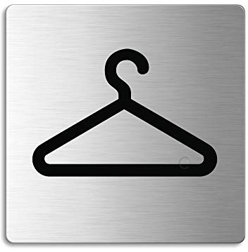 Señal Placa en acero inox 85x85 mm Guardarropa No.8948