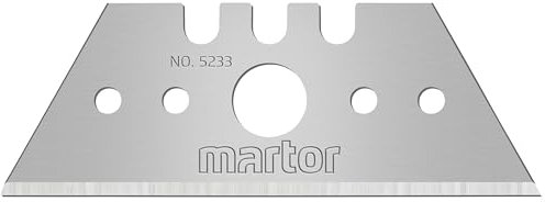 MARTOR 10 x LAMA TRAPEZOIDALE, lame di ricambio per cutter, coltelli di sicurezza, 19 mm, affilate, in dispenser, riutilizzabili su 2 lati, NR. 5233
