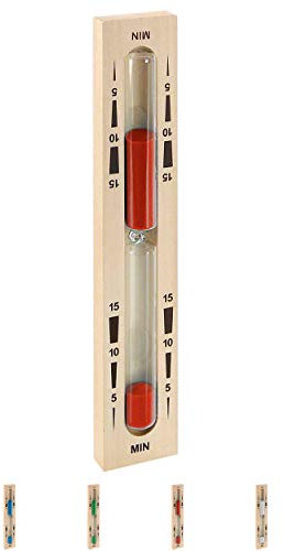 Sport-Tec Sauna-Sanduhr aus Holz, Sauna Uhr, Saunazubehör, Zeitanzeige, Eieruhr, Saunauhr