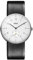 Braun Small-Second Mens Analogue Quartz Watch, White Dial and Black Leather Strap, 38mm Stainless Steel Case, Model BN0024WHBKG.