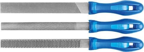 PFERD Feilenset in schützendem Umkarton, 3 Feilen, 200mm, 11202300 – für eine hohe Zerspanungsleistung bei guter Standzeit und zum Schärfen geeignet