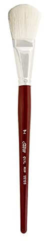 Silver Brush 5519S-1 Silver Mop Short Handle Blender Brush, White, Oval, 1-Inch